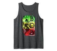 Bob Marley Concert Rasta Stripe Débardeur, Homme, Chiné Foncé, S