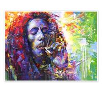 Bob Marley II Poster de Leon Devenice 90 x 70 cm Déco colorée Tableaux Décoration murale