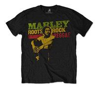Bob Marley Roots, Rock, Reggae T-Shirt, Noir (Black Black), Small Homme