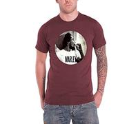 Bob Marley Smokin Circle T-Shirt, Rouge-Rouge foncé, Medium Homme