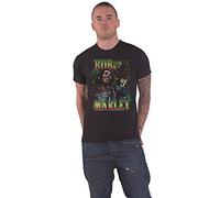 Bob Marley T Shirt Roots Rock Reggae Homage Logo Nouveau Officiel Homme Noir Size L