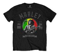Bob Marley - T-Shirt # S Black Unisex # Rebel Music Seal [Import]
