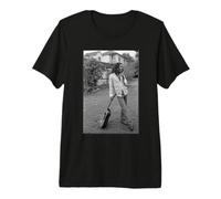 Bob Marley x David Burnett Photo Guitare en Noir et Blanc T-Shirt Haut de Gamme