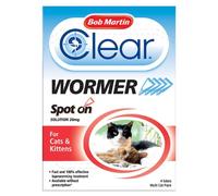 BOB MARTIN TRANSPARENT TACHE VERMIFUGE POUR CHATS ET CHATONS SUR 1kg 4 paquet