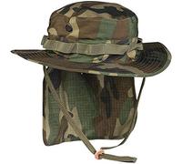 Mil-Tec Chapeau Boonie britannique avec cache-nuque, chapeau safari, chapeau tropical, différents modèles - Vert - Small