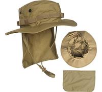 Mil-Tec Chapeau Boonie britannique avec cache-nuque, chapeau safari, chapeau tropical, différents modèles - Marron - M