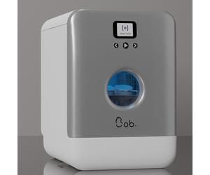 Bob Mini Lave-Vaisselle compact écologique 3 couverts 34cm - Gris Métallique/Blanc