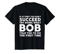 Bob Nom drôle personnalisé Anniversaire Noël Bob Joke T-Shirt, Enfant, Noir, 3 Ans