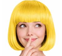 Bob Perruque Cabaret perruque Cheveux courts Charleston pour femmes, Homme et Enfants - Bob jaune, Einheitsgröße