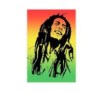 Bob Poster Marley 37 Wailers Live 1975 - Impression sur toile vintage - Décoration de bureau - Cadeau - 20 x 30 cm