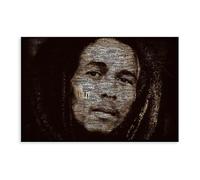 Bob Poster Marley 68 Wailers Live 1975 - Impression sur toile vintage - Décoration de bureau - Cadeau - 20 x 30 cm