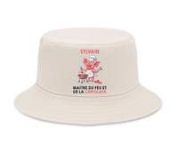 Bob Premium Beige Sylvain maître du feu et de la chipolata | Coton Brossé 260 g/m² Taille Unique Homme Femme | Chapeau de Soleil Pêche Randonnée Festival | Cadeau Barbecue Anniversaire Fête des Pères