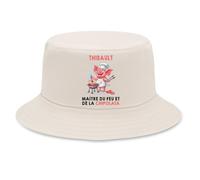 Bob Premium Beige Thibault maître du feu et de la chipolata | Coton Brossé 260 g/m² Taille Unique Homme Femme | Chapeau de Soleil Pêche Randonnée Festival | Cadeau Barbecue Anniversaire Fête des Pères