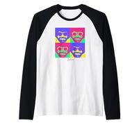 Bob Ross Bright Pop Art Manche Raglan