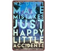 Bob Ross Happy Little Plaque en métal vintage rétro Décoration murale Affiche en fer KAARIRI 20,3 x 30,5 cm