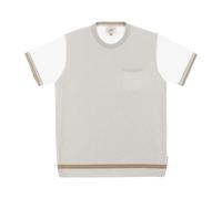Bob - Tricot à Manches Courtes et Col Rond avec Poche - Homme - Pulls - Gris - Taille: M