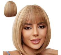 Bob Wig With Bangs, Natural Synthetic Hair Replacement Wigs, Bob Hair Wigs Natural Wigs With Fringe Bangs Heat Resistant Synthetic Wigs Easy Maintenance Long-Lasting Versatile And Trendy For Women