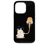 Boba Bubble Milk Tea is Rabbit Bunny Fuel Art on Back Coque pour iPhone 13 Pro