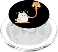 Boba Bubble Milk Tea is Rabbit Bunny Fuel Art on Back PopSockets PopGrip pour MagSafe