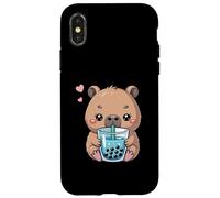 Boba Capybara Tea Boba Tea à Bulles Kawaii Anime Capybara Girl Coque pour iPhone X/XS
