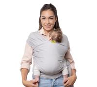 Boba Écharpe de Portage Bébé, Bambou Extensible, Serenity Gris Clair | Maille Respirante au bambou, naissance à bambin. Portage Mains Libres pour câlins, allaitement et siestes, 3-16 kg.