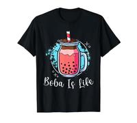 Boba is Life Buveur de thé à Bulles Tapioca Pearl T-Shirt Graphique avec Valeur