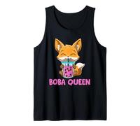 Boba Queen Otaku Bubble Tea Anime Fox Kawaii Débardeur