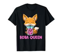 Boba Queen Otaku Bubble Tea Anime Fox Kawaii T-Shirt