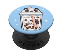 Boba Tea Bubble Tea Thé au lait - Bleu et ours panda PopSockets PopGrip Interchangeable