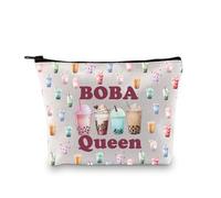 Boba Tea Trousse de maquillage Boba Queen Boba Tea Cadeau pour amateur de thé aux bulles Cadeau Tapioca Bubble Tea Sac cosmétique, Boba Queen 3uk, Mode