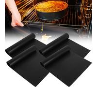 BOBASH 4 Pièces 60x40cm Tapis de Cuisson Barbecue Silicone pour Four Peut être Coupé Cuisson Barbecue Tapis Anti-Adhérent Réutilisable Nettoyable Plaque Feuille de Cuisson Four Accessoire