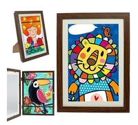 BOBASH Cadre Dessin Enfant à Changer Photo D'art pour Enfants Rabattable Ouverture Frontale A4 pour Stockage Capacité 100 Œuvres pour projets artistiques chambre d'enfant école noir