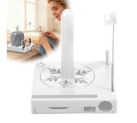 BOBASH Dérouleur de laine en plastique avec étagère de rangement et support pour téléphone portable pour crochet, tricot et fil (blanc)