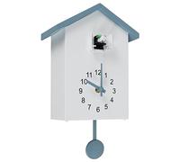 BOBASH Horloge à coucou moderne avec pendule bruit de coucou pour art mural maison, salon, bureau, décoration cadeaux (blanc)