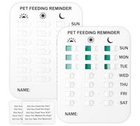 BOBASH Lot de 2 autocollants magnétiques de rappel d'alimentation pour chien - Affichage quotidien - Petit et portable - Tableau d'alimentation pour votre chien ou chat