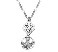 bobauna Sassenach Collier et boucles d'oreilles chardon celtique écossais, 1.5cm*1.5cm, Acier inoxydable, nagam