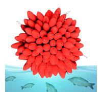 Bobbers de pêche, pêche Haricots spatiovales 100X Bouchons de Perles Bobber | Boules flottantes lumineuses pour l'extérieur Terminal de gréement de pêche de nuit, matériel d'arrêt de flot