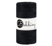 Bobbiny Corde Macramé Peignée Regular 3mm (Black) 100m