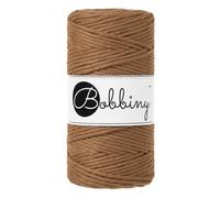 Bobbiny - Cordon en macramé simple, épaisseur 3 mm, 100 m, caramel