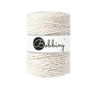 Bobbiny Cordon macramé 3 plis 5 mm Doré Naturel