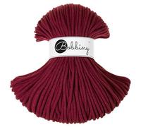Bobbiny Cordon macramé tressé de qualité supérieure - 5 mm - Rouge vin - 90,6 m - 100,6 m (100% Coton recyclé)