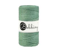 Bobbiny Cordon macramé Vert Eucalyptus de qualité supérieure - 3 mm - 10 m, 20 m, 100 m - Single Twist (Rouleau de 100 mètres