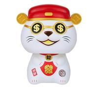 Bobble Head Cat Figurine, Chinese Bobble Head Lucky Cat Statue, Solar Bobble Head Figurines, Lucky Cat Statue for Good Luck, Bobble Head Cat for Study Room, Bobble Head Cat for Living Room, Bobble Hea