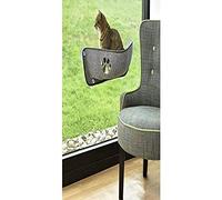 Bobby Balkan - Hamac pour Chat avec Ventouses Résistantes, Niche pour Chat pour Fenêtre, Housse Amovible, Lavable, Gris 68,6x28x25 CM (Max. 9 Kg)