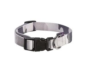 Bobby Camouflage Collier pour Chien de Taille M Ras du Cou 32-52 cm, résistant et réglable avec Fermeture à Boucle de sécurité, Couleur Camouflage Gris