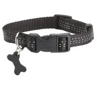 BOBBY-Collier pour chien en nylon tressé coloris noir Bobby Safe 16 mm - Taille S