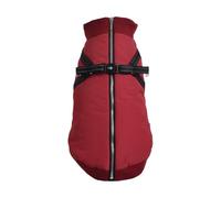 Bobby Safe Manteau pour Chien avec Harnais intégré Taille Dos 30 cm intérieur Polaire Fermeture éclair supérieure réfléchissant Bordeaux