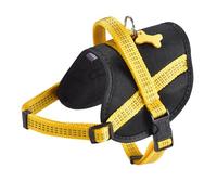 Bobby Easy Safe Harnais pour Chien avec étiquette en Nylon réfléchissant avec Housse de Manteau et Fermeture à Boucle réglable Jaune Taille L Tour de Poitrine 53-69 cm