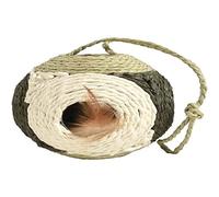 Bobby Facette - Cat Ball, Griffoir Jeu en Corde recyclée, avec balles et Plumes, à Suspendre, Vert, 10ø-30 CM