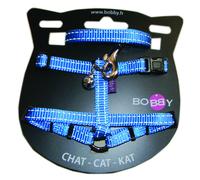 BOBBY-Kit harnais + laisse pour chat Safe bleu